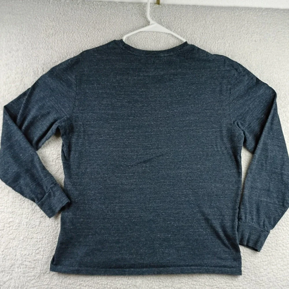 Polo Ralph Lauren T-Shirt Mens Medium Blue Heathered Long Sleeve Pony Logo‎